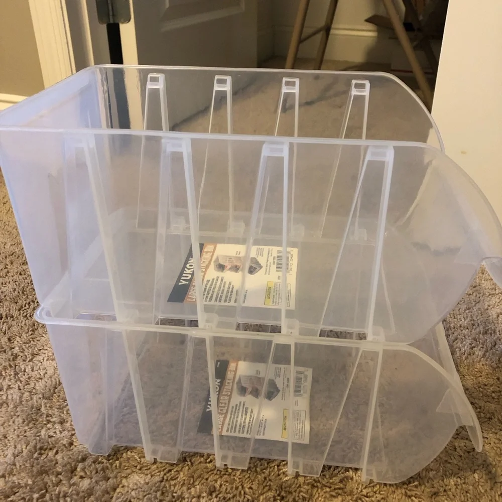 Clear Stackable Storage Bins